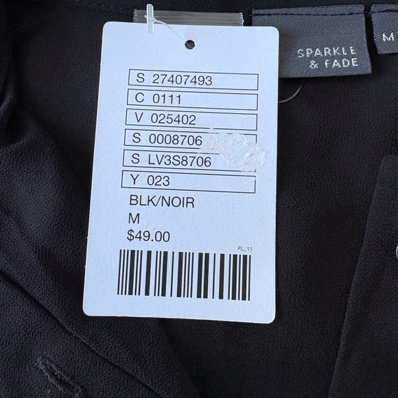 Sparkle & Fade Sheer Sleeveless Button up Pleated Black Top Hi Low Hem Goth - Picture 7 of 11